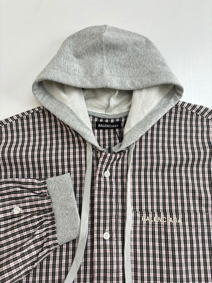 250722 New top-quality patchwork checkered hooded jacket