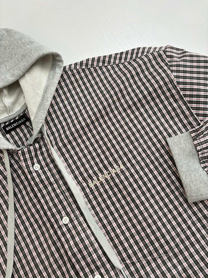 250722 New top-quality patchwork checkered hooded jacket