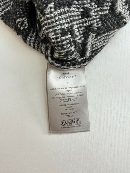 250722 A new high-quality full-print contrasting jacquard knitted pullover sweater