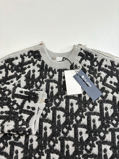 250722 A new high-quality full-print contrasting jacquard knitted pullover sweater