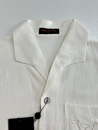 250722 New high-quality cotton and linen embroidered short-sleeved shirts