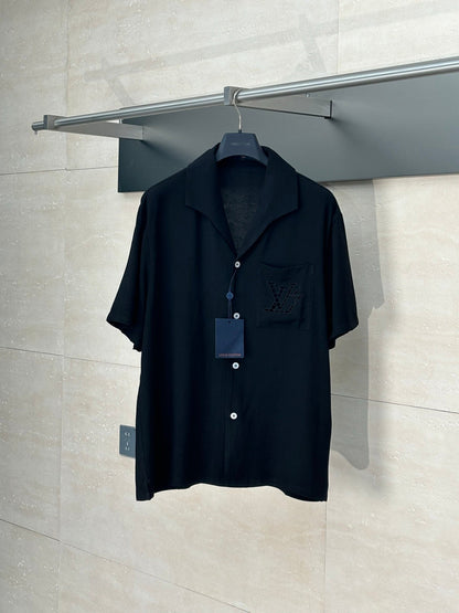 250722 New high-quality cotton and linen embroidered short-sleeved shirts