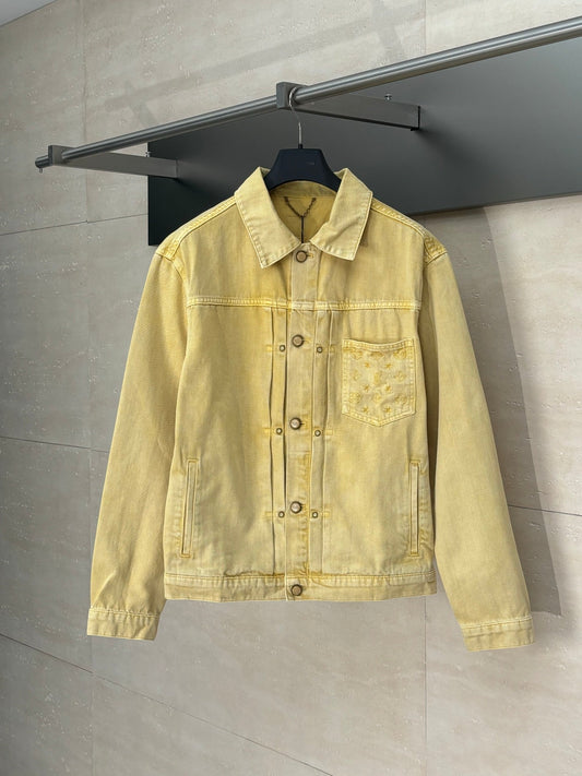 250722 A new high-quality pocket embroidered jacquard denim jacket
