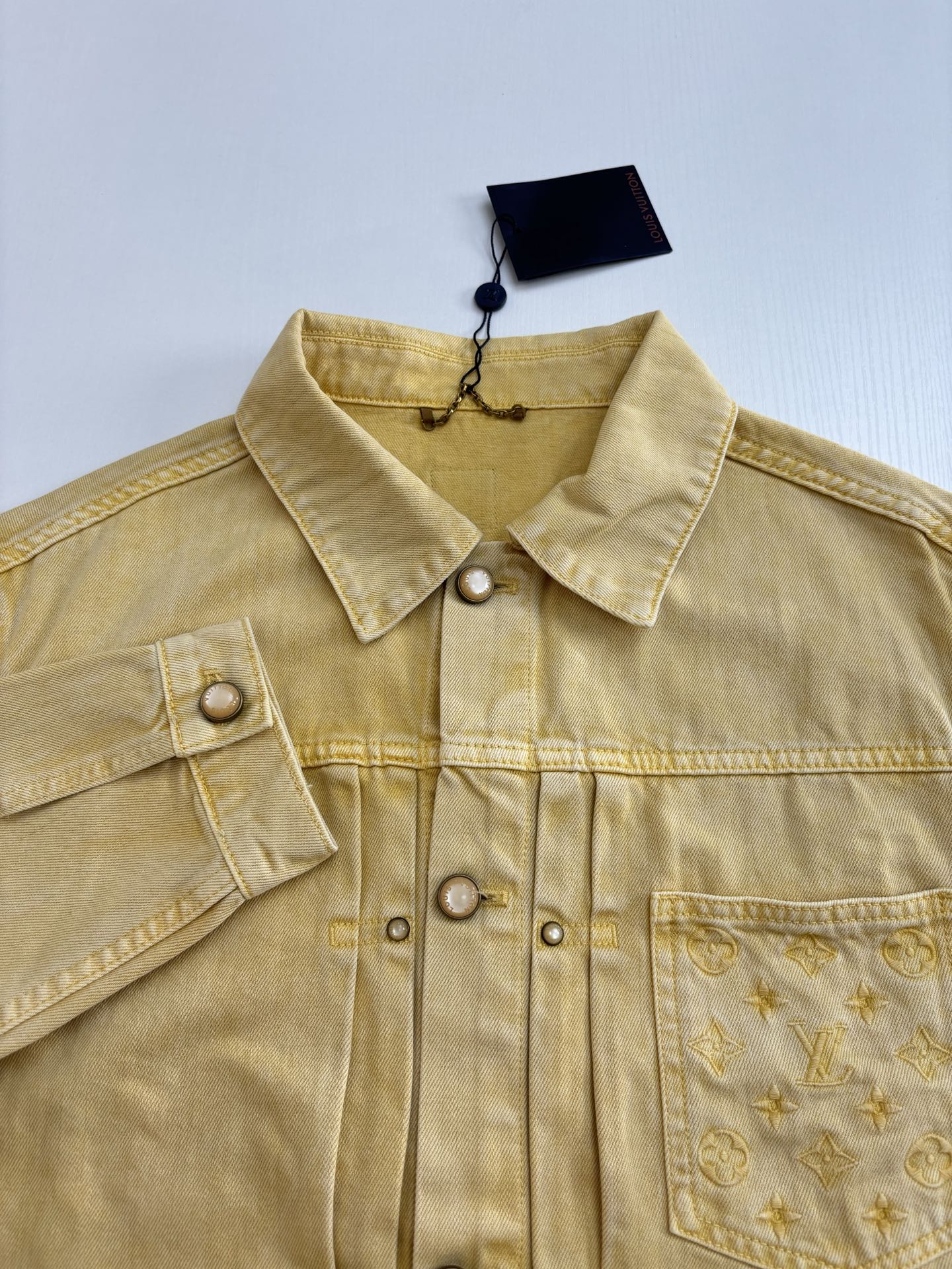 250722 A new high-quality pocket embroidered jacquard denim jacket