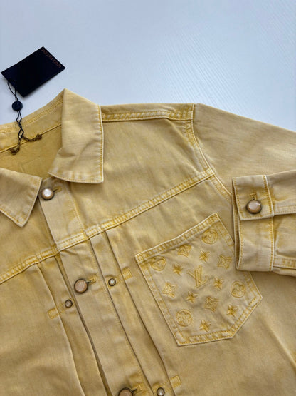 250722 A new high-quality pocket embroidered jacquard denim jacket