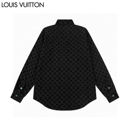 250722 New high-quality classic dark-patterned jacquard long-sleeved shirt