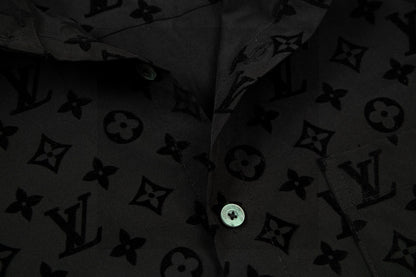 250722 New high-quality classic dark-patterned jacquard long-sleeved shirt