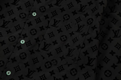 250722 New high-quality classic dark-patterned jacquard long-sleeved shirt