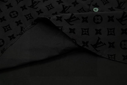 250722 New high-quality classic dark-patterned jacquard long-sleeved shirt