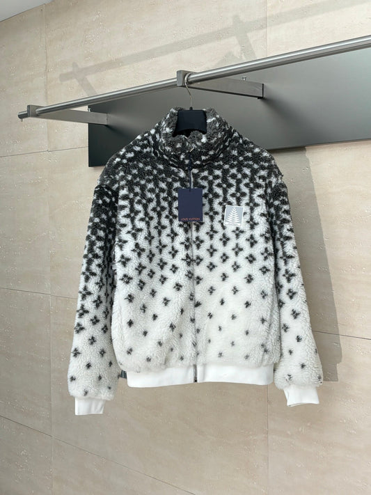 250722 A new high-quality ski series gradient color-blocked long-sleeved fleece jacket