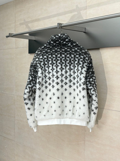 250722 A new high-quality ski series gradient color-blocked long-sleeved fleece jacket