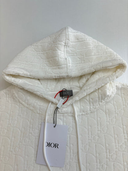 250722 New high-quality, fully printed jacquard letter towel cotton hooded sweatshirt