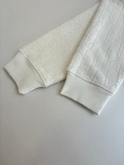 250722 New high-quality, fully printed jacquard letter towel cotton hooded sweatshirt