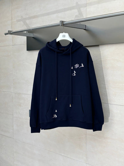 250722 New high-quality embroidered sailboat letter hooded style