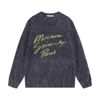250729 A new high-quality illuminated signature logo jacquard round-neck sweater