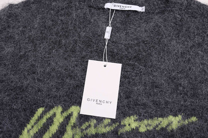 250729 A new high-quality illuminated signature logo jacquard round-neck sweater