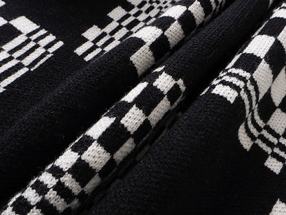 250729 New high-quality checkered couple round-neck sweaters