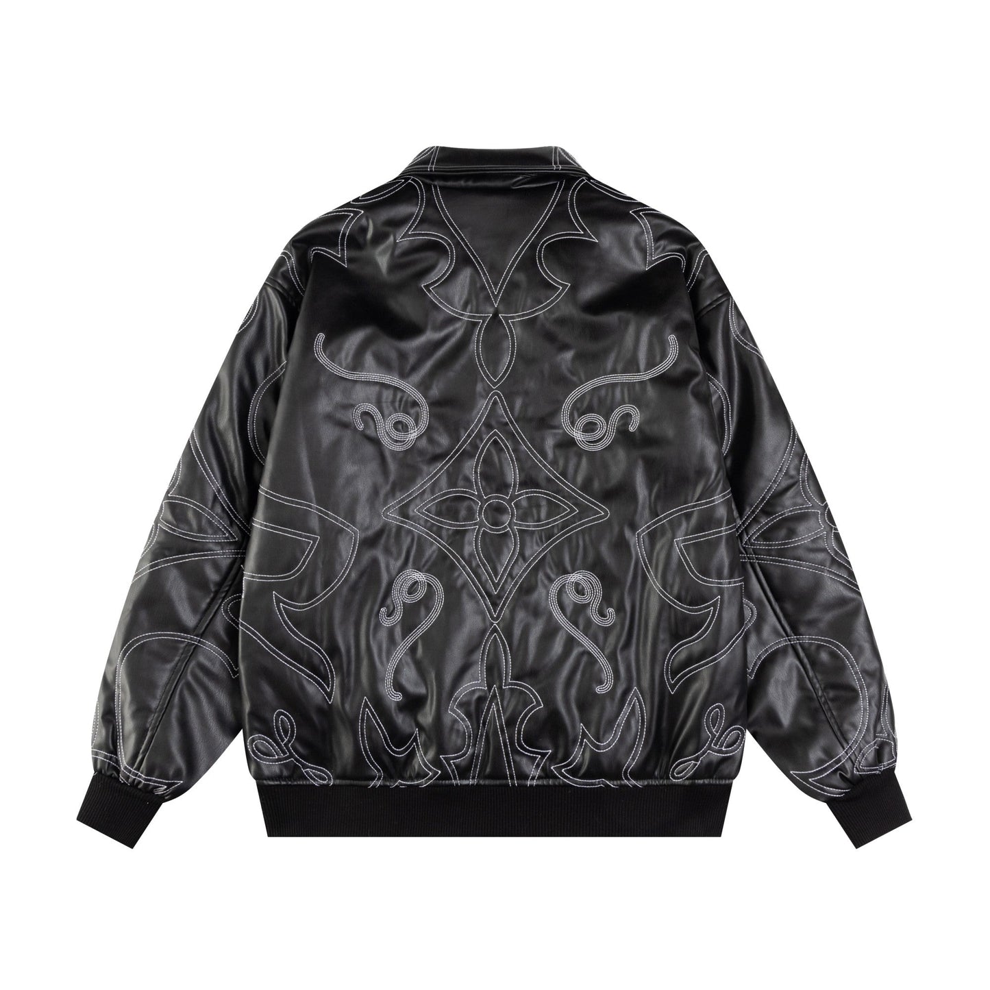 250729 New top-quality embroidered leather pilot jacket