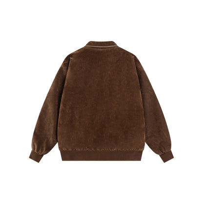 250729 New top-quality embroidered suede cowhide pilot jacket