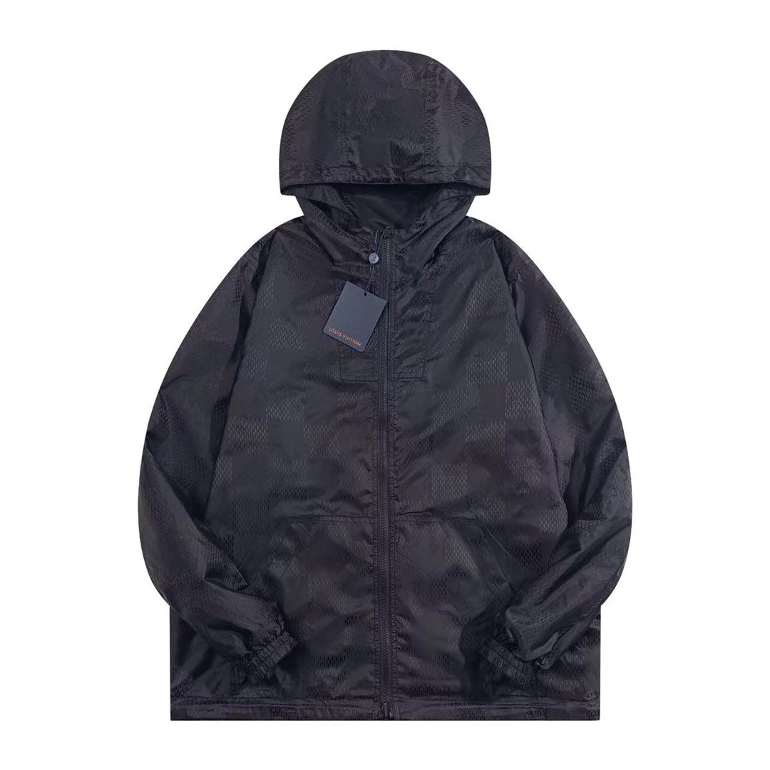 250729 The new top-of-the-line classic double-sided jacquard hooded zipper jacket