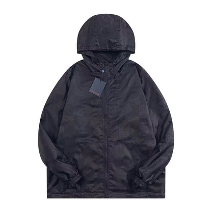 250729 The new top-of-the-line classic double-sided jacquard hooded zipper jacket