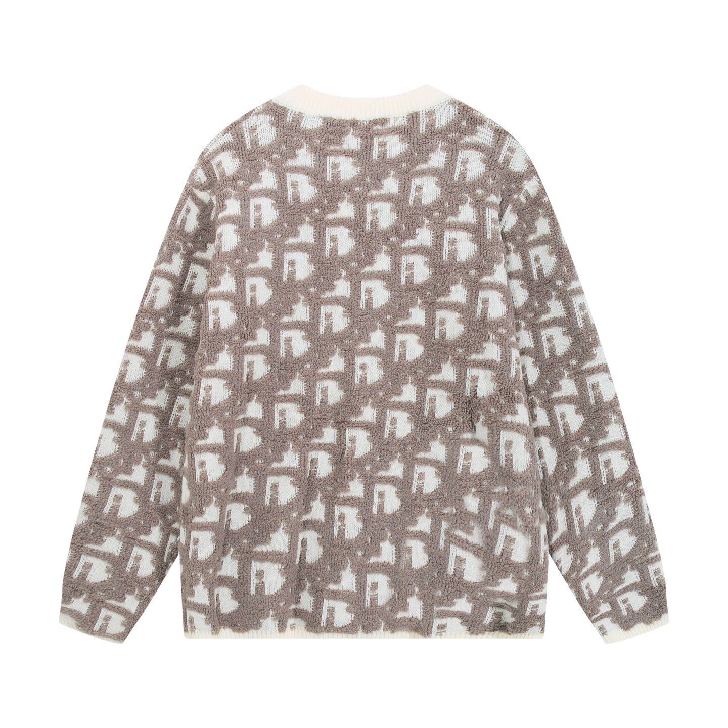 250729 New high-quality three-dimensional jacquard zipper round-neck sweater
