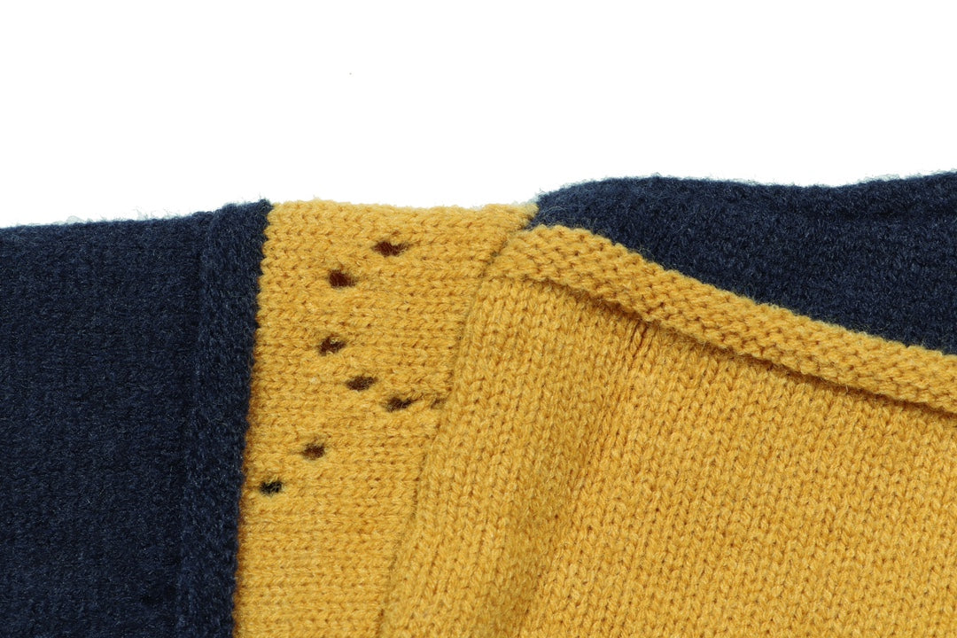 250729 New orange and black striped wool knitted round-neck sweater