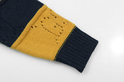 250729 New orange and black striped wool knitted round-neck sweater