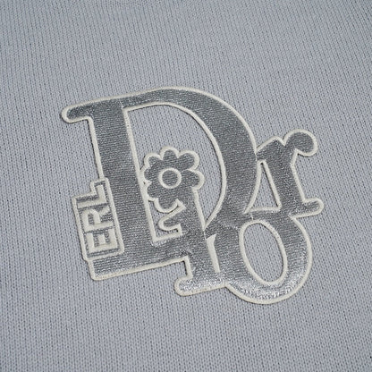 250729 New shiny letter-pasted embroidered round-neck sweater
