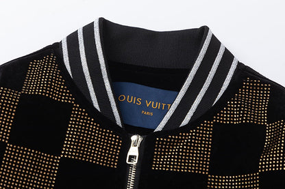 250729 New top-quality sequined velvet baseball jacket