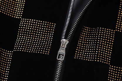 250729 New top-quality sequined velvet baseball jacket