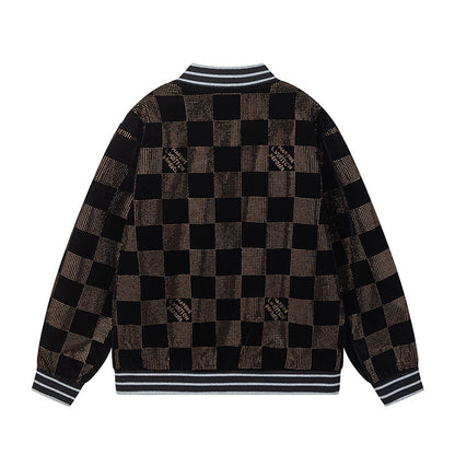 250729 New top-quality sequined velvet baseball jacket