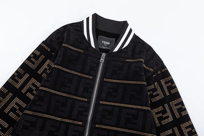 250729 New top-quality sequined velvet baseball jacket