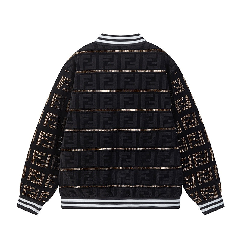 250729 New top-quality sequined velvet baseball jacket