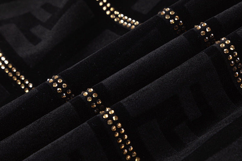 250729 New top-quality sequined velvet baseball jacket