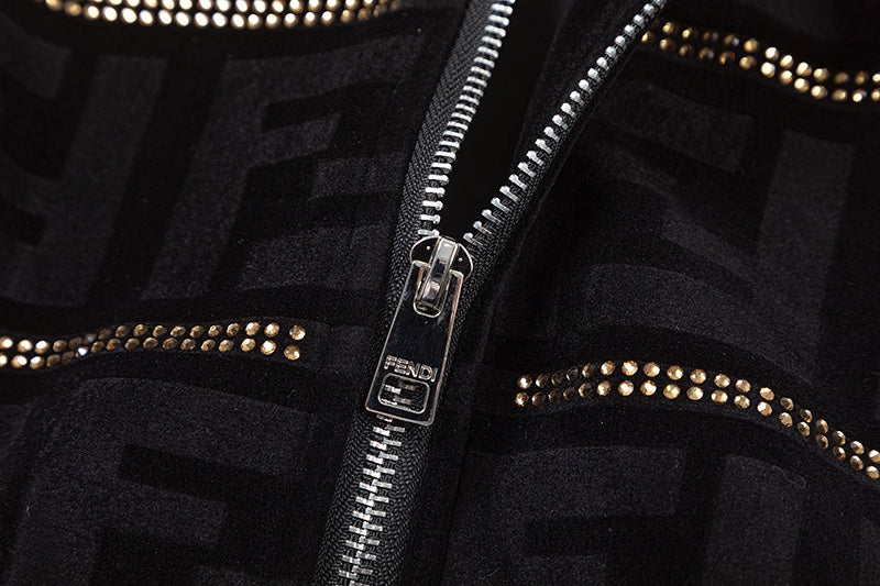 250729 New top-quality sequined velvet baseball jacket
