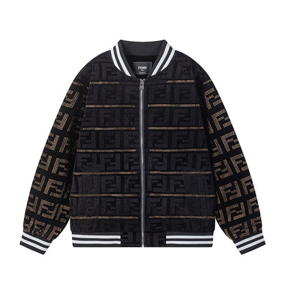 250729 New top-quality sequined velvet baseball jacket