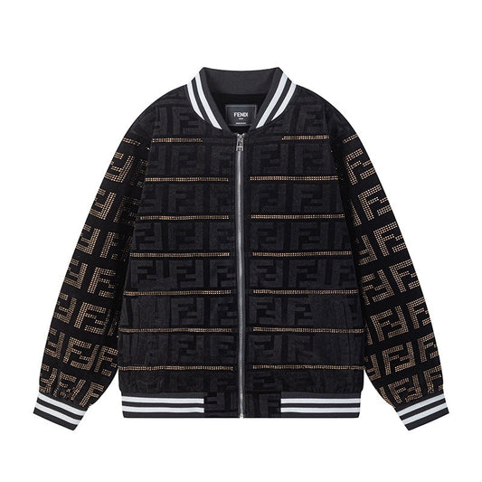 250729 New top-quality sequined velvet baseball jacket
