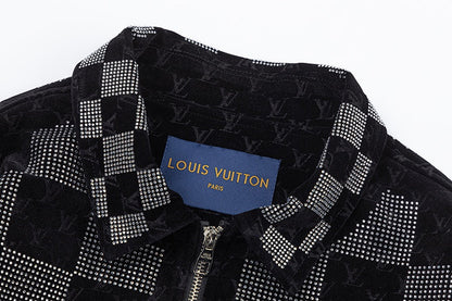 250729 New top-quality sequined velvet baseball jacket
