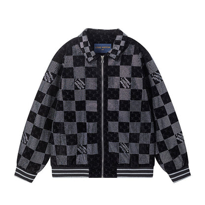 250729 New top-quality sequined velvet baseball jacket