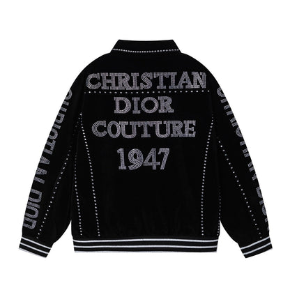 250729 New top-quality sequined velvet baseball jacket