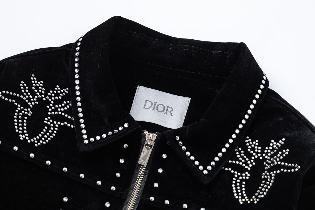 250729 New top-quality sequined velvet baseball jacket