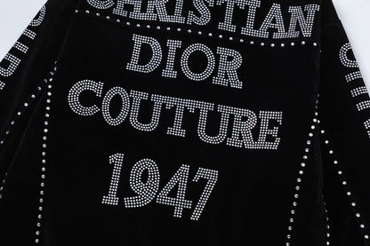 250729 New top-quality sequined velvet baseball jacket