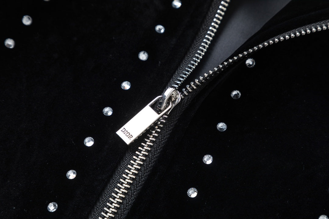 250729 New top-quality sequined velvet baseball jacket