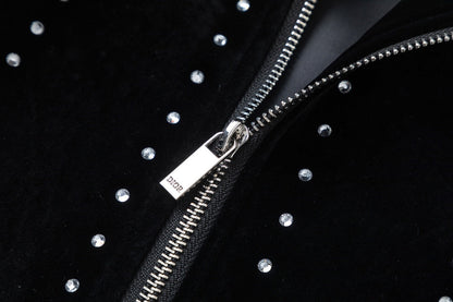 250729 New top-quality sequined velvet baseball jacket