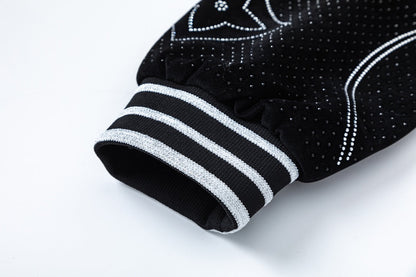 250729 New top-quality sequined velvet baseball jacket