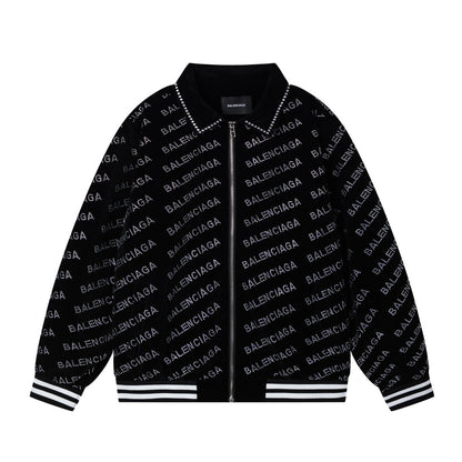250729 New top-quality sequined velvet baseball jacket