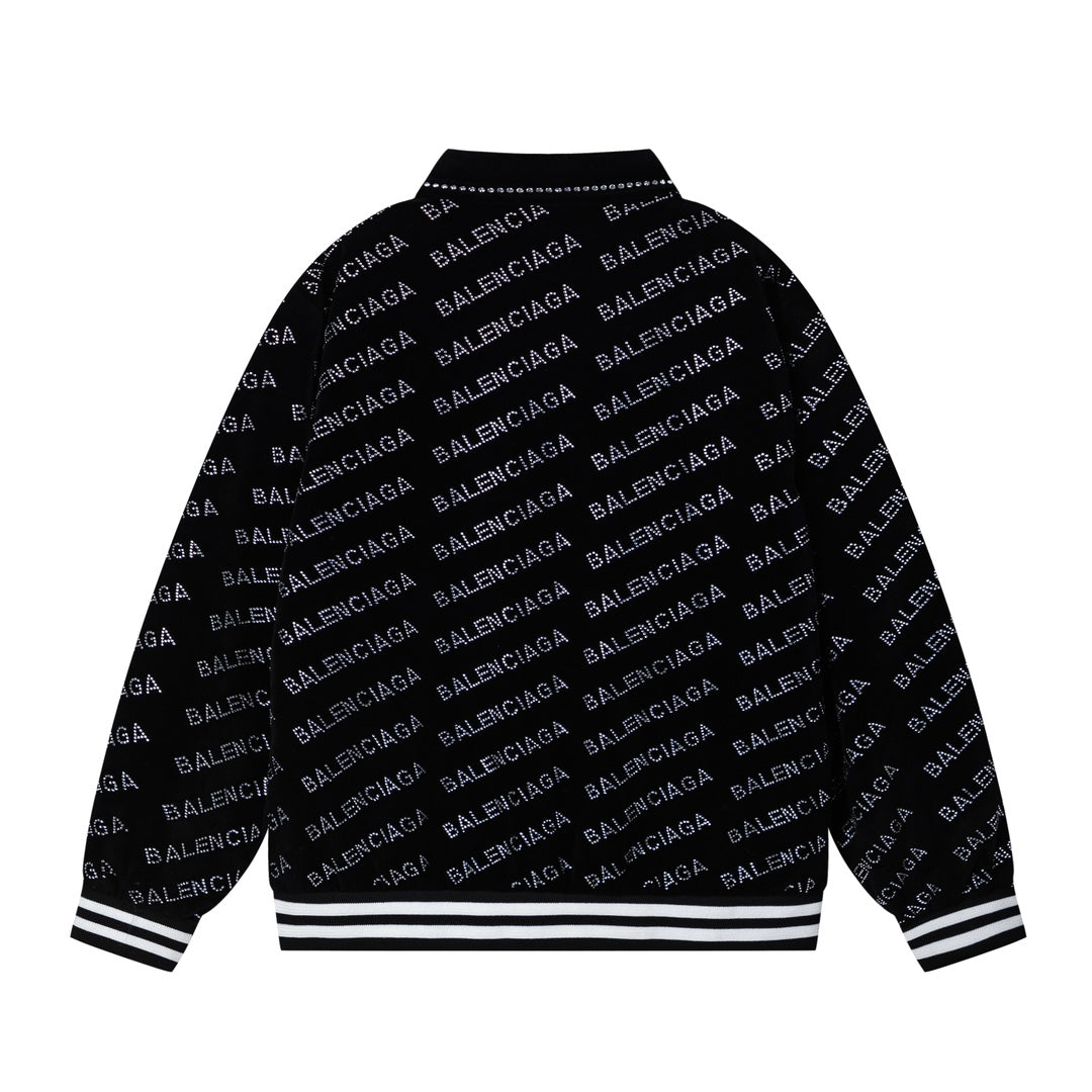 250729 New top-quality sequined velvet baseball jacket