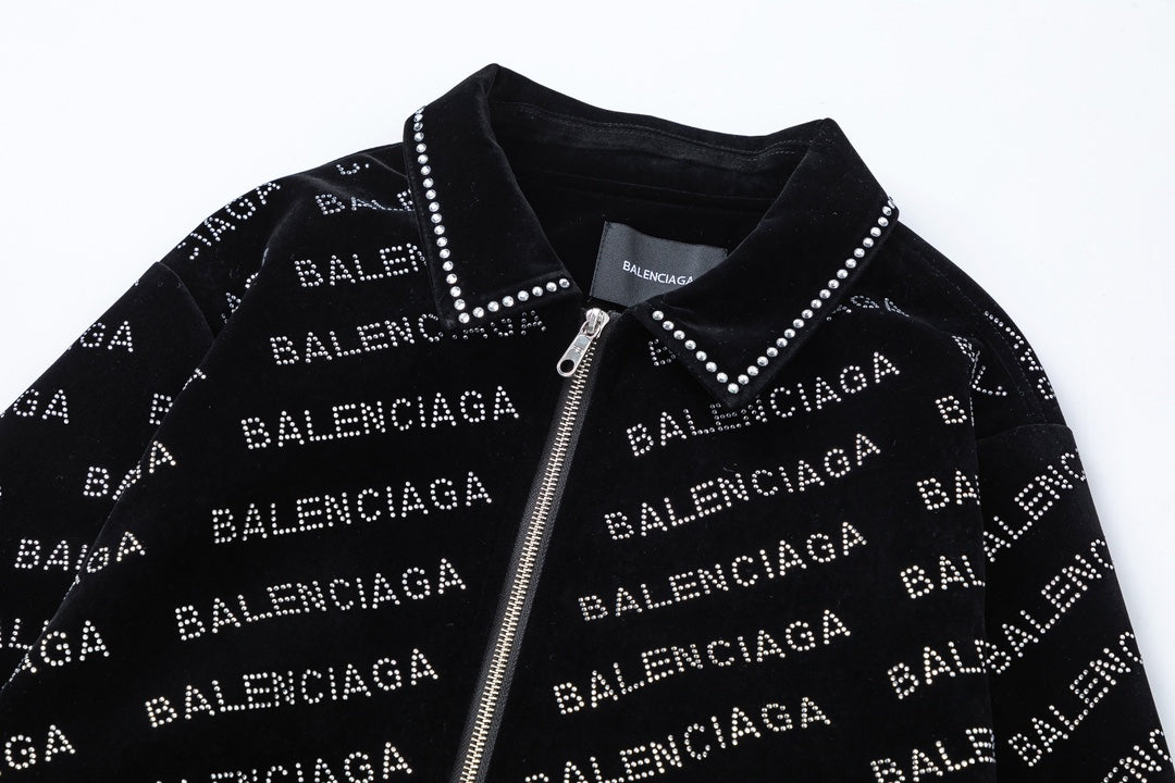 250729 New top-quality sequined velvet baseball jacket