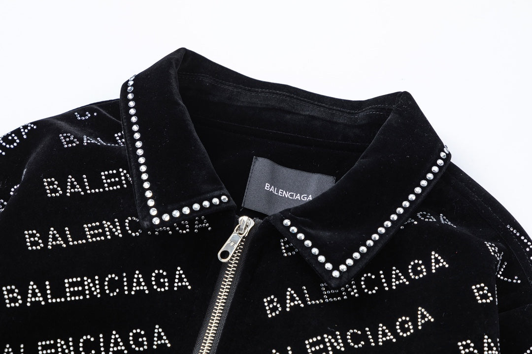 250729 New top-quality sequined velvet baseball jacket